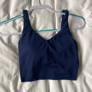Navy blue Aerie offline tank top, good condition, built in bra, cropped